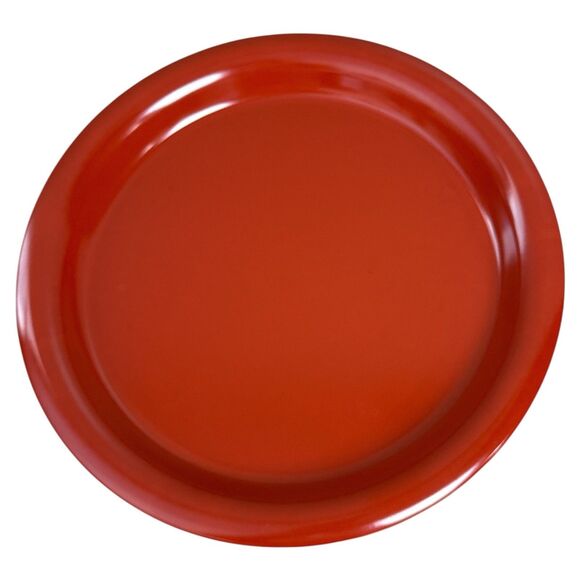 Ingrid Ltd Chicago Vintage Melamine Dinner Plates Red Orange 10.5" Set of 4 MCM - Picture 4 of 9